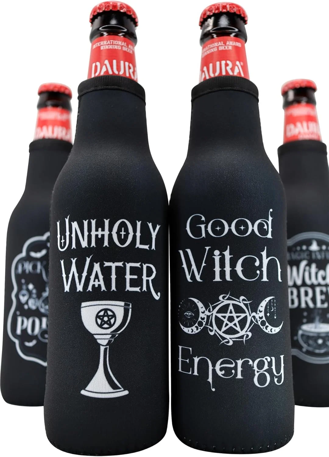 Halloween Gothic Witchy Insulated Bottle Cooler Sleeve for Women Goth Beach Accessories for Vacation Halloween Party Supplies