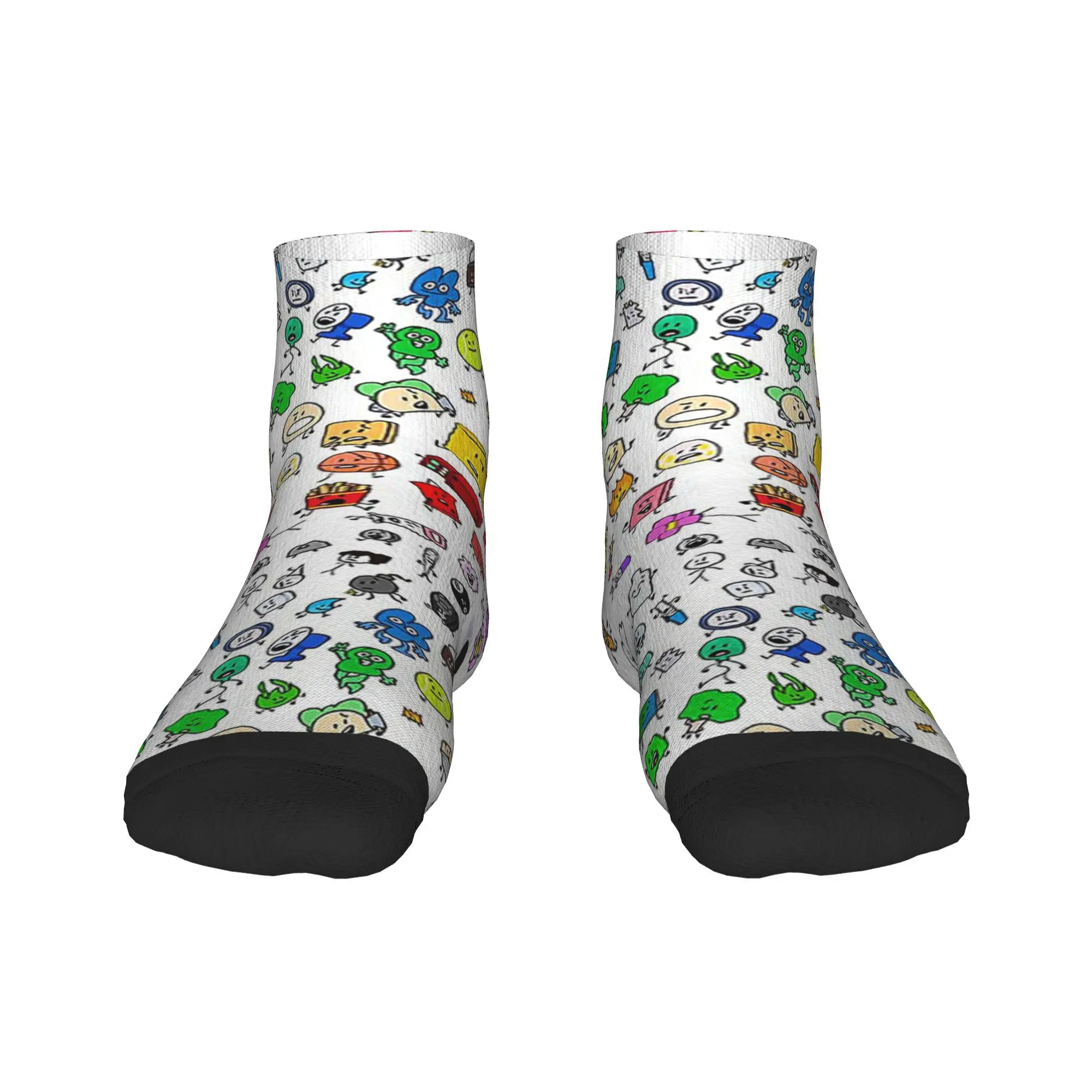 

BFDI все персонажи (прозрачные) носки Harajuku, высококачественные чулки, всесезонные носки, аксессуары для унисекс, рождественские подарки