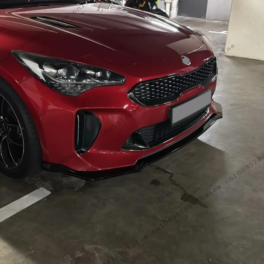 Aggressive Dropped For Kia Stinger GT 2018-2025 Black Front Bumper Spoiler Lip Lower Diffuser Splitter Guard Accessories Tuning