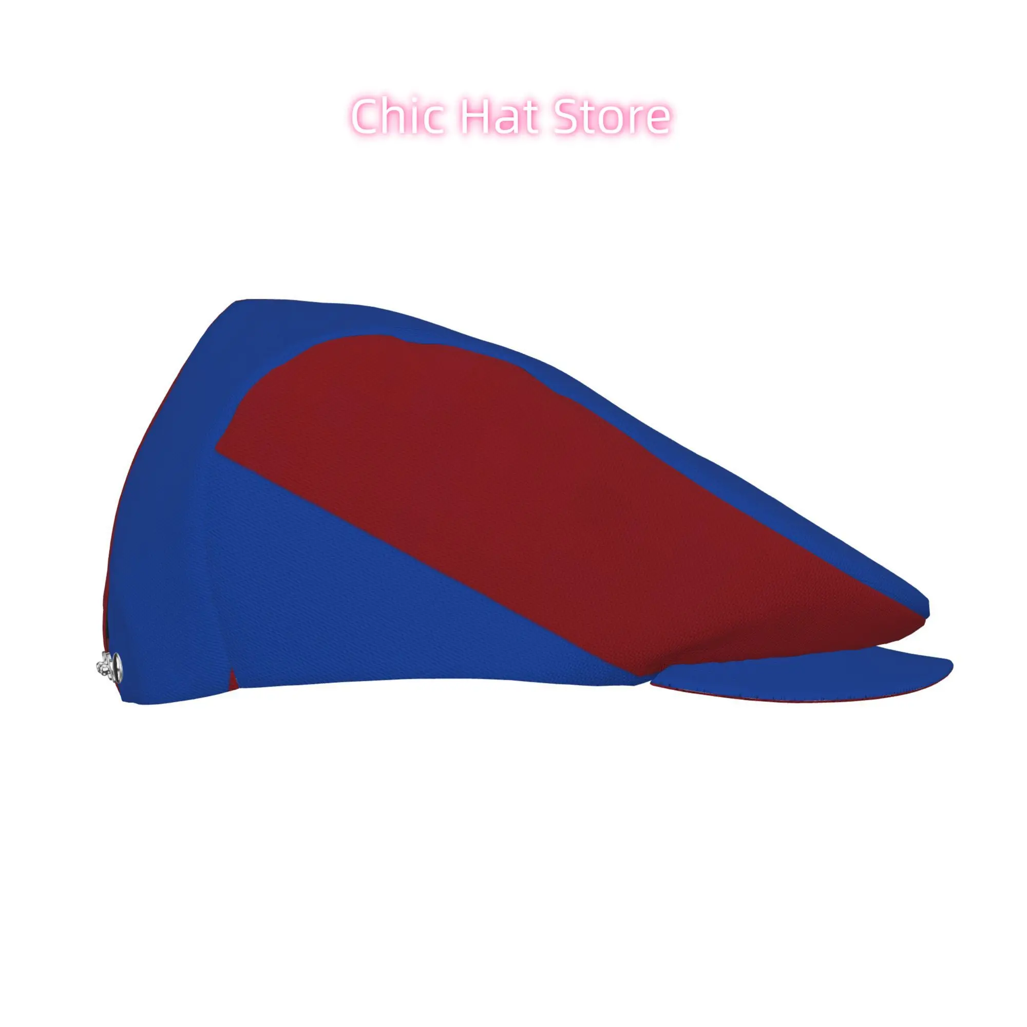 Blue Red Two-Tone Stripes 1pc All-Over Print Flat-Top Hats for Men And Women, Newsboy Caps, Berets, Irish Hats, Driver Caps, Men
