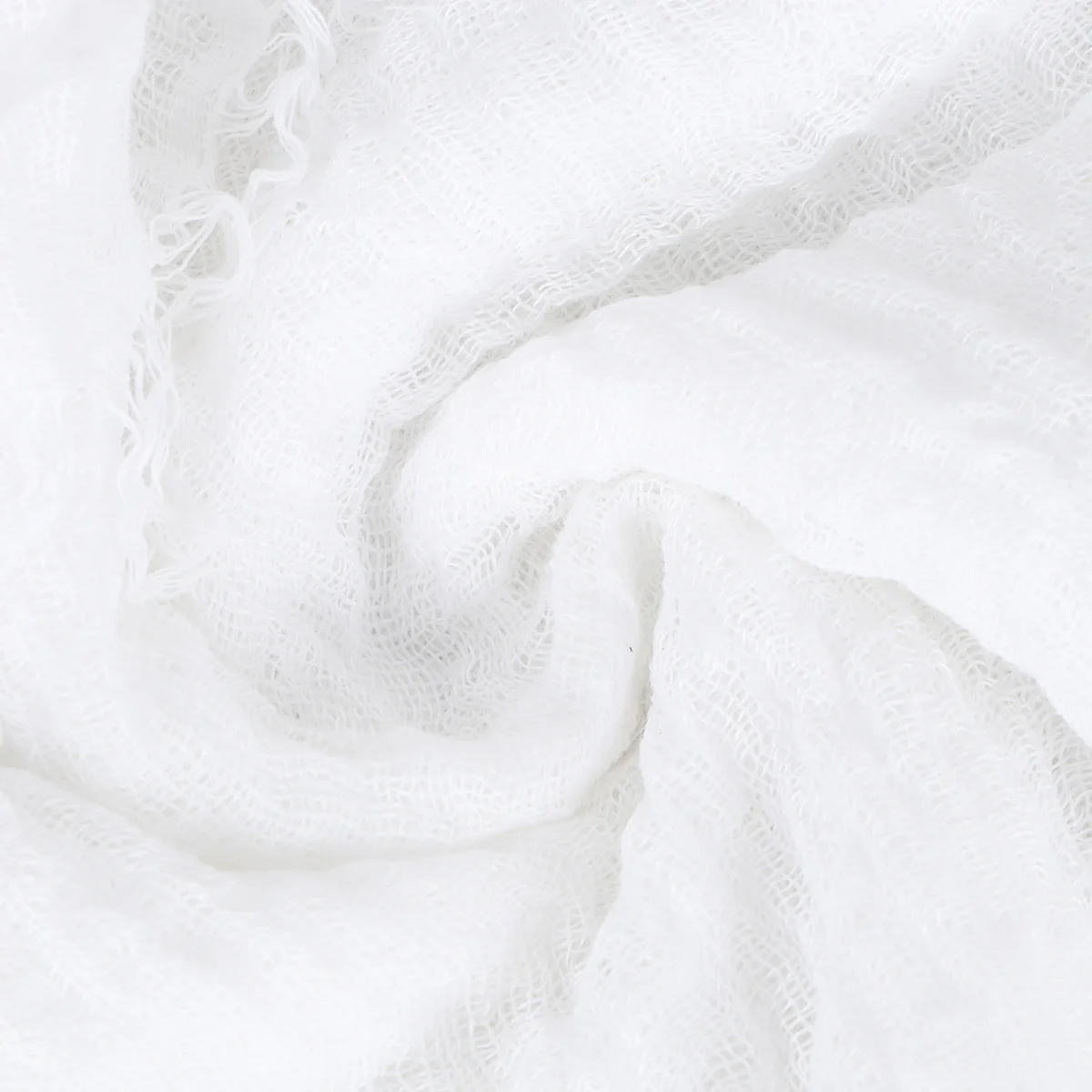 

1 шт. льняной хлопковый шарф, белый мятый стиль, одноцветный, мягкий, удобный, премиум-качество, прочный, простой стиль