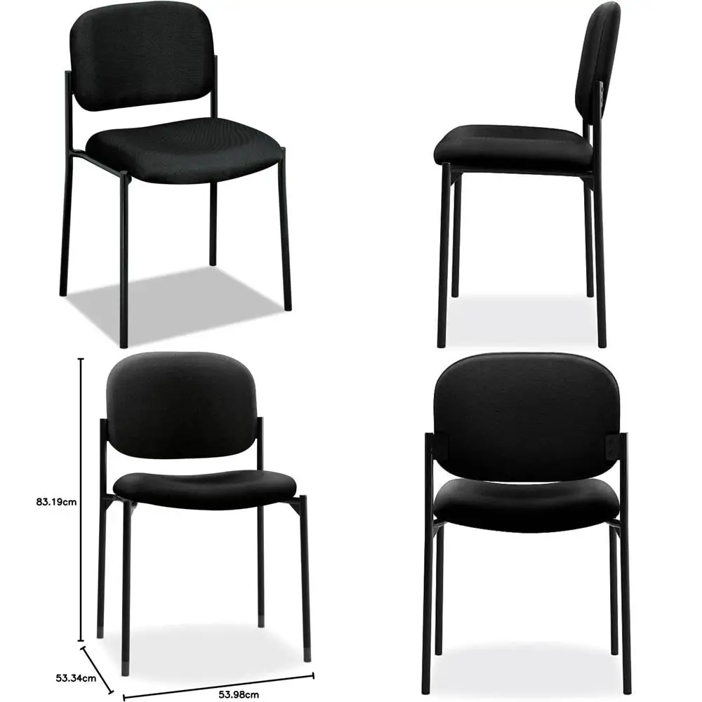Scatter Office Chairs for Various Settings: Comfortable, Stackable Armless Seating for Guests, Lobbies, and Waiting Areas in Bla