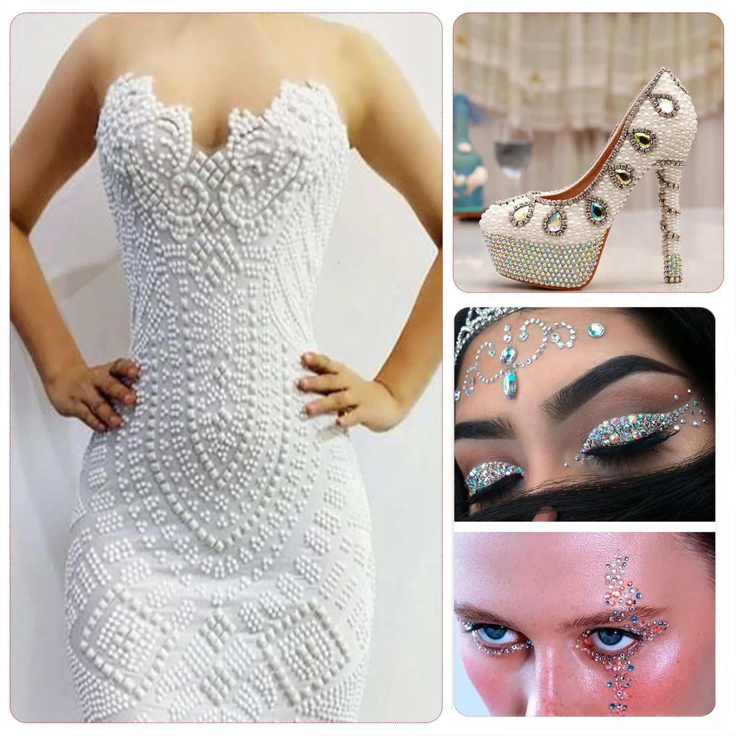 Reinweiße flache Kunstharz-Jelly-Strass-Steine 2mm 3mm 4mm 5mm 6mm – Künstliche Edelsteinperlen für Bastelarbeiten, DIY-Nagelkunst und Charms-Zubehör – Detail 6