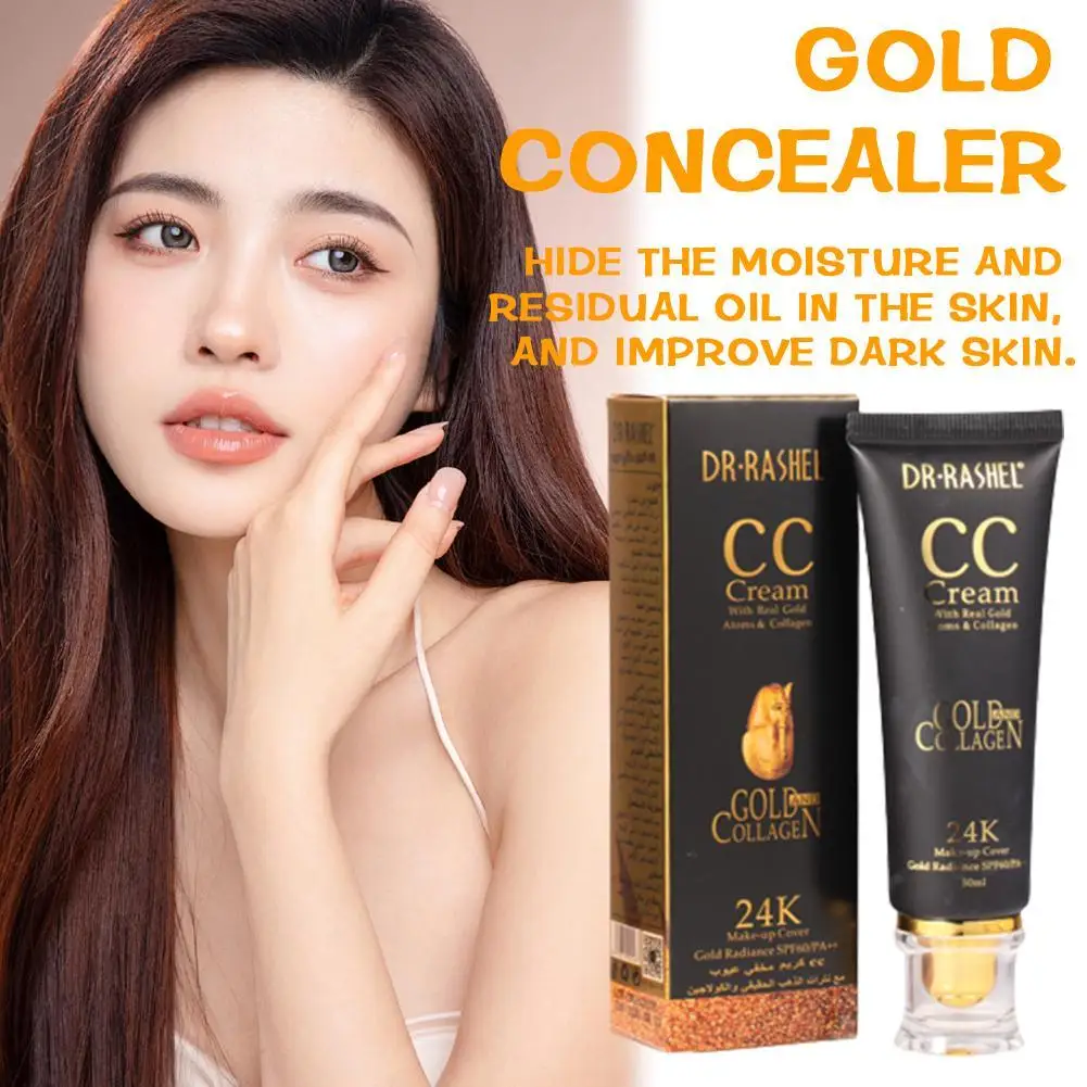 Dr Rashel Foundation 24k Gold Collagen Cc Cream Natural Cover Makeup Base Pa++ Spf Liquid 60 Cream Full Bb Radiance Brighte L7t6