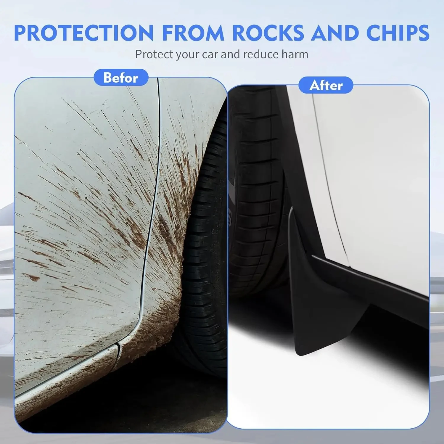 For 2025 2026 Tesla Model Y Model 3 Accessories Mud Flaps Protect Paint No Drilling Required All Weather Splash Guard Body Kits view 4