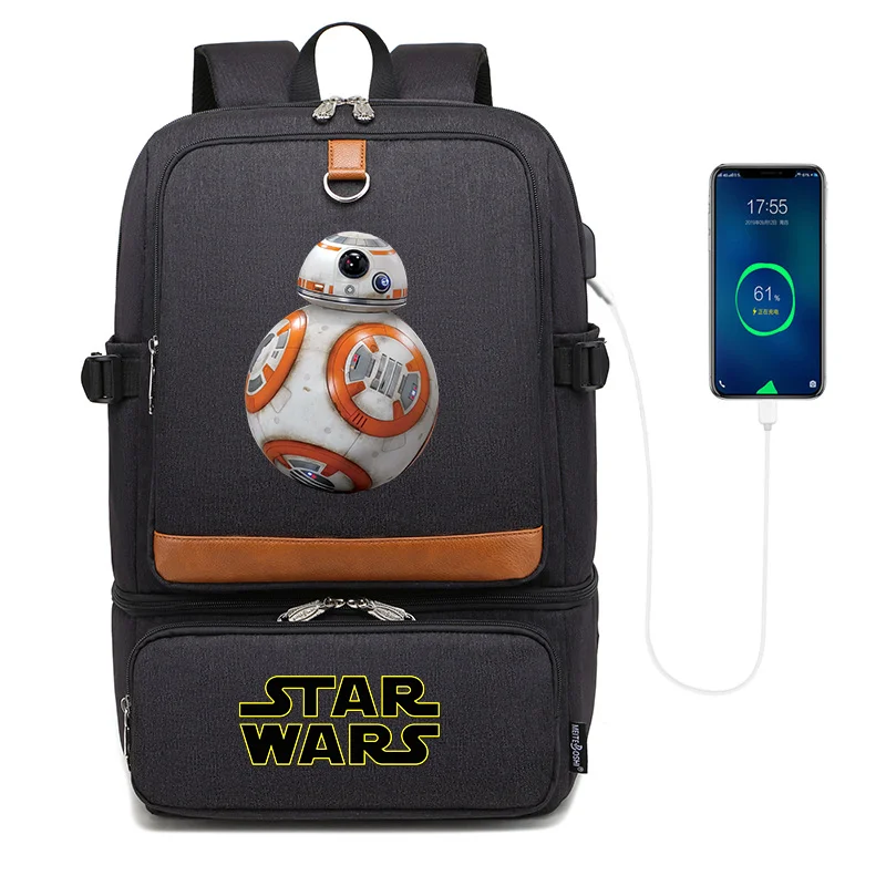 

Star Wars Backpacks Laptop Bags Insulated Compartment USB Port Waterproof Cooler Bag School Picnic Lunch Bag