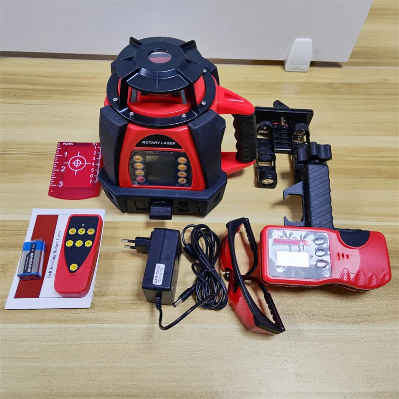 Professional Rotary Laser Level LCD Display Laser Red Beam 500m Automatic Self Leveling 360 Rotating Laser System Kit