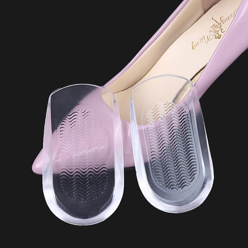

Gel Insoles Corrugated Heel Inserts Half Shoe Pads Men Women Blisters Pain Relief Plantar Fasciitis Air Drying Elastic High Heel