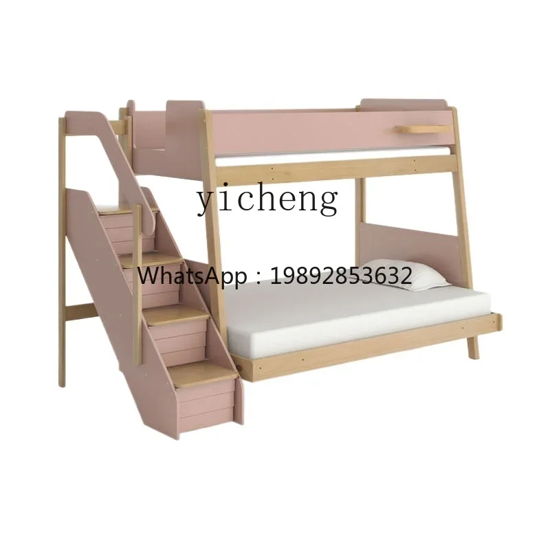 Upper And Lower Bed Multi-Functional Bunk Bed Height-Adjustable Two-Layer Bunk Bed With Storage Function
