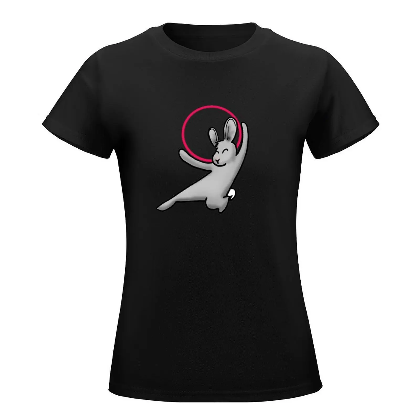 Hooping Rabbit T-Shirt summer top cute clothes plus sizes plain Women's tee shirt