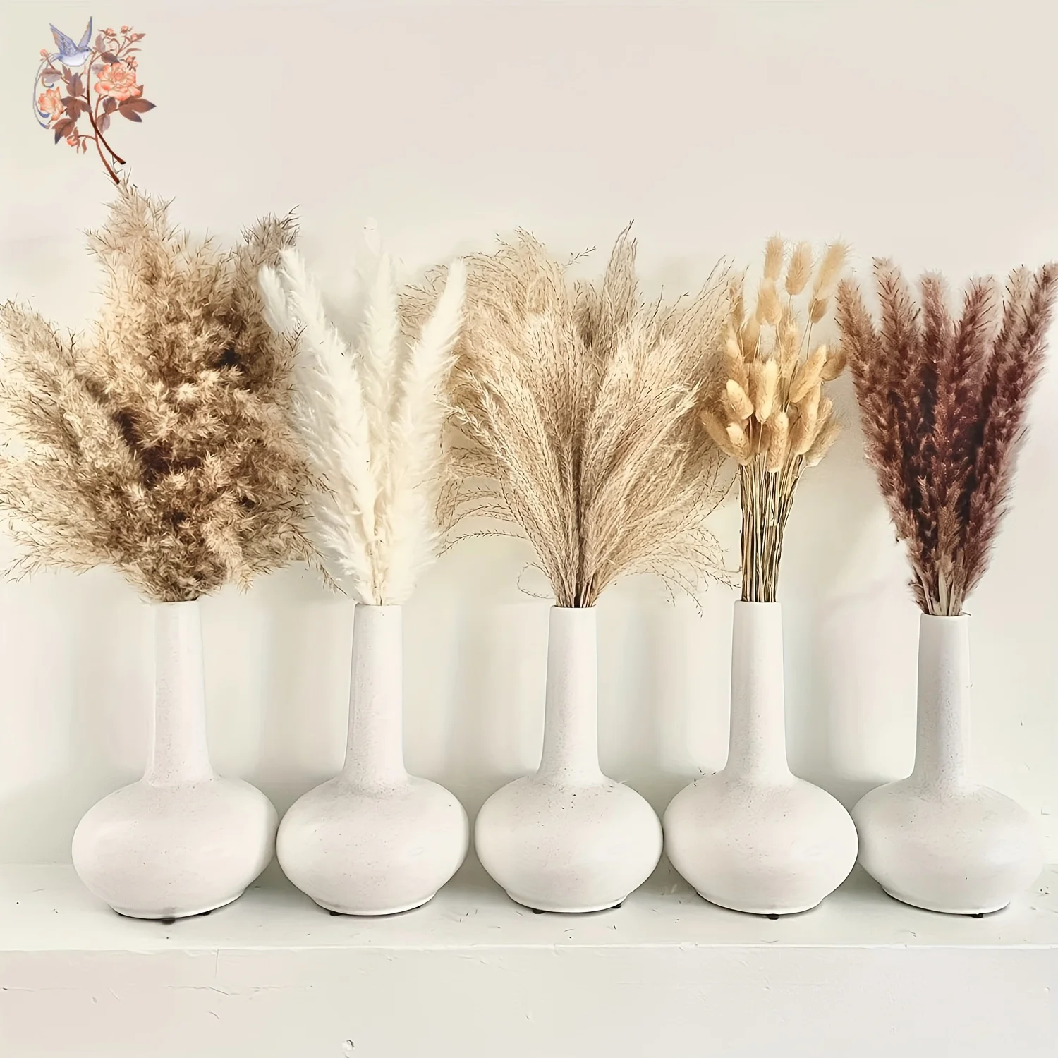 

102pcs Dried Flowers Pampas Rabbit Tail Big Bouquet Boho Home Table Vase Decoration Artificial Flower Pampa Wedding Party Decor