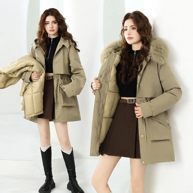 

Женская осенняя парка Verde с воротником, декоративными элементами, деконструктивным дизайном, леопардовыми пуговицами, оригинальная, длинная, многофункциональная, приталенная