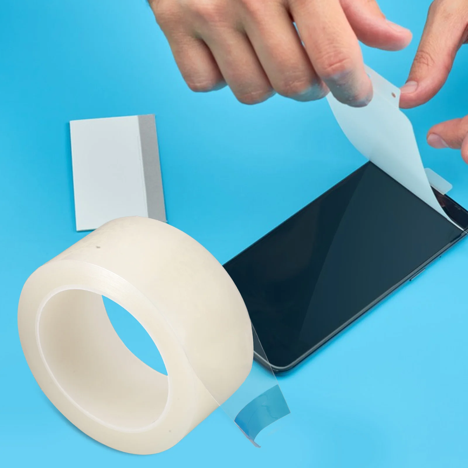 شريط إزالة الغبار لشاشة الهاتف 1 شريط إصلاح لاصق لفة لإزالة الخدوش والغبار من الهواتف الذكية والعدسات