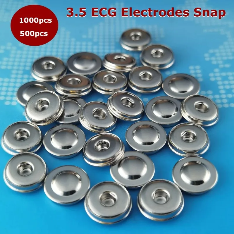 100pcs Medical Hardware 3.5 ECG Cable Electrode Buckle Brass Snap For ECG Button Fittings Snap