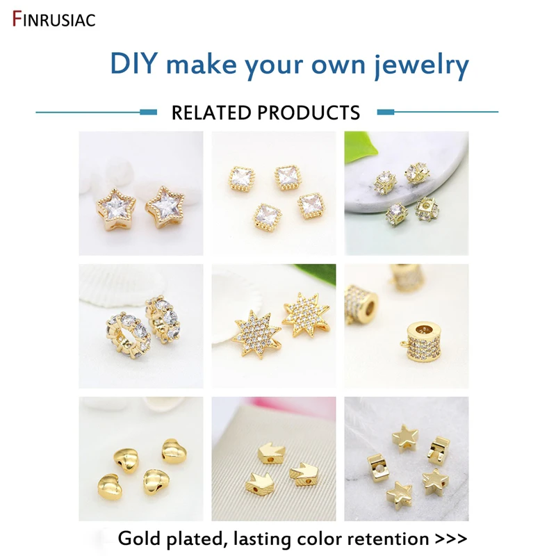 10mm 14K Gold Plated Brass Zircon Rhinestone Rondelles Crystal Bead Loose Spacer Beads for DIY Jewelry Making Accessories
