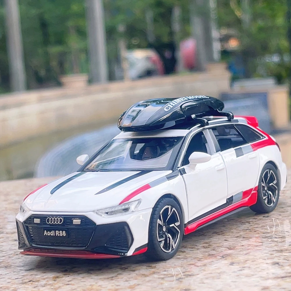 1:32 RS6 R8 V10 Plus سيارة مصغرة سبيكة دييكاست لعبة مجسمة 6 أبواب مفتوحة ضوء الصوت التراجع نماذج السيارات طفل هدية الكريسماس