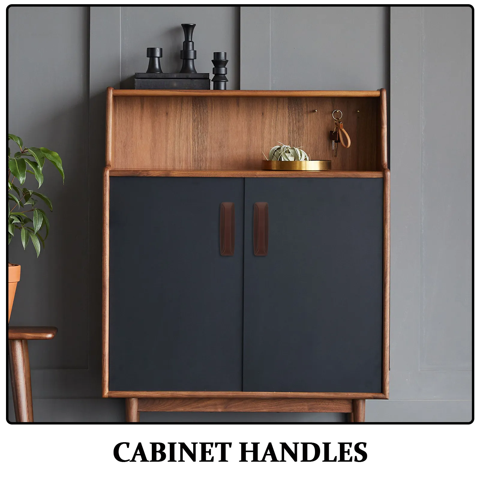 2Pairs Self-Adhesive Cabinet Handles Stick on Plastic Pulls Removable No-Drill Installation for Kitchen Sliding Glass Doors