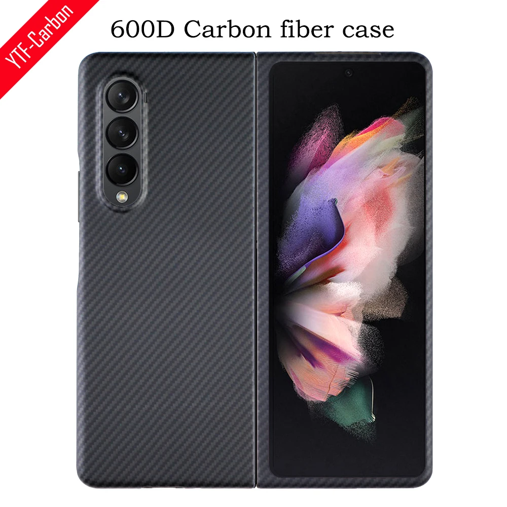 

YTF-Carbon 600D carbon fiber phone case for Galaxy Z Fold 4 case Aramid Fiber Shock Absorbent Slim Design Z Fold 3 cover