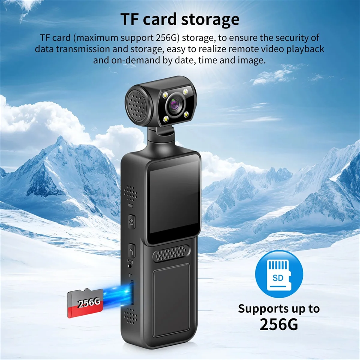 كاميرا جيب 4K كاميرا فيديو رياضية عالية الدقة 180 ° كاميرا واي فاي صغيرة محمولة كاميرا الحركة الرياضية 32G