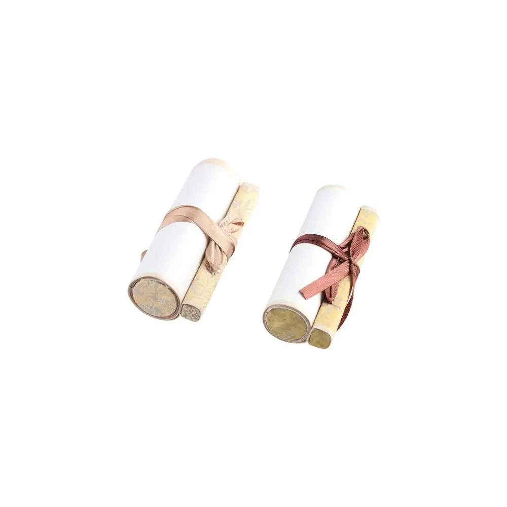 Home Decoration Self-made Gifts Painting Drawing Paper Gilded Rice Paper Scroll Blank Hanging Scroll Mini Batik Trumpet Scroll
