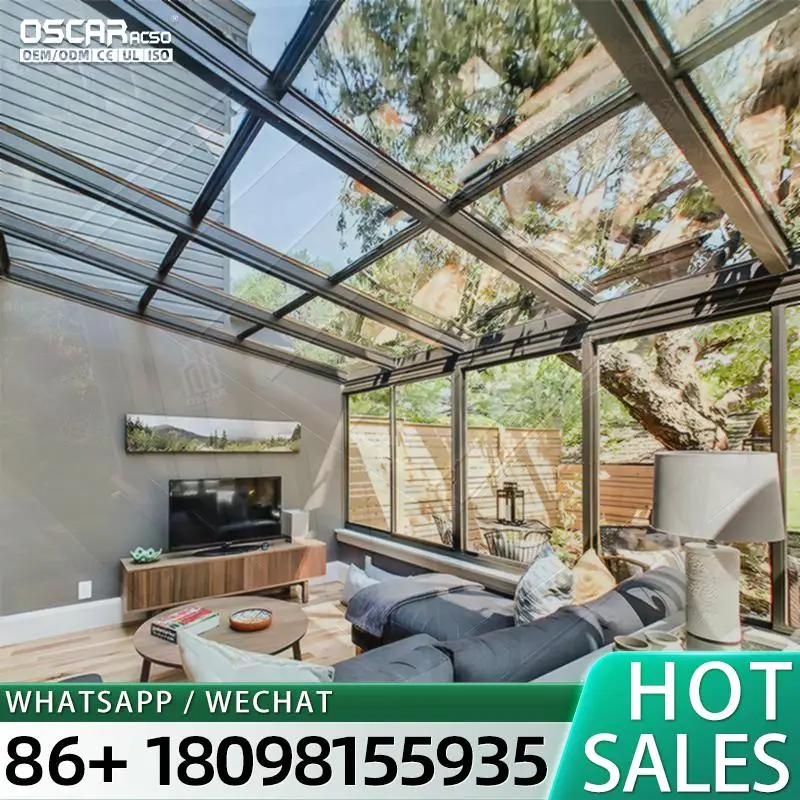 Aluminium Glass Prefab Structure for Garden Office Home Aluminium Glass Sunroom Design sunroom