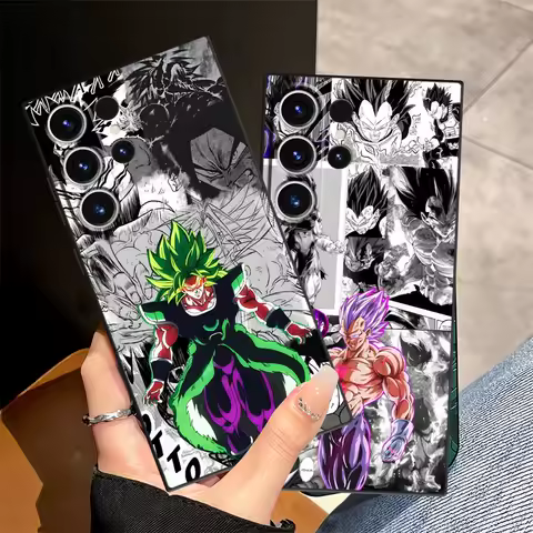 Black Soft Phone Cover Case for Samsung Galaxy S24 Plus S21 FE S20 S23 Ultra S25 Edge Dragon Ball Vegeta Cool