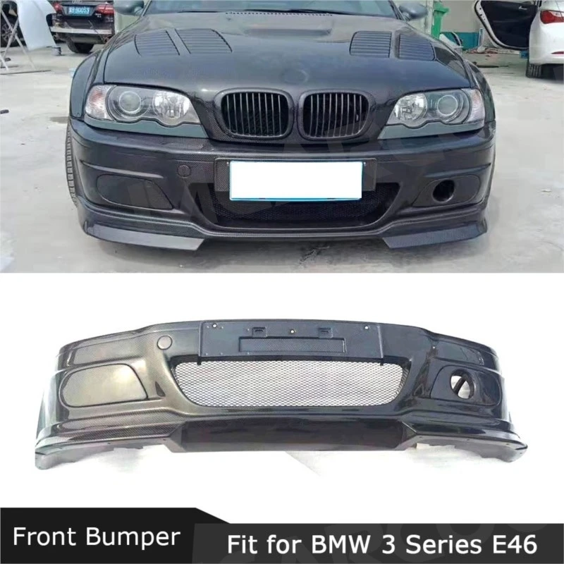 

JMCARCOOL Carbon Fiber Front Bumper Guard Body Kit For BMW 3 Series E46 M3 Head Bumper Hugger Car Styling