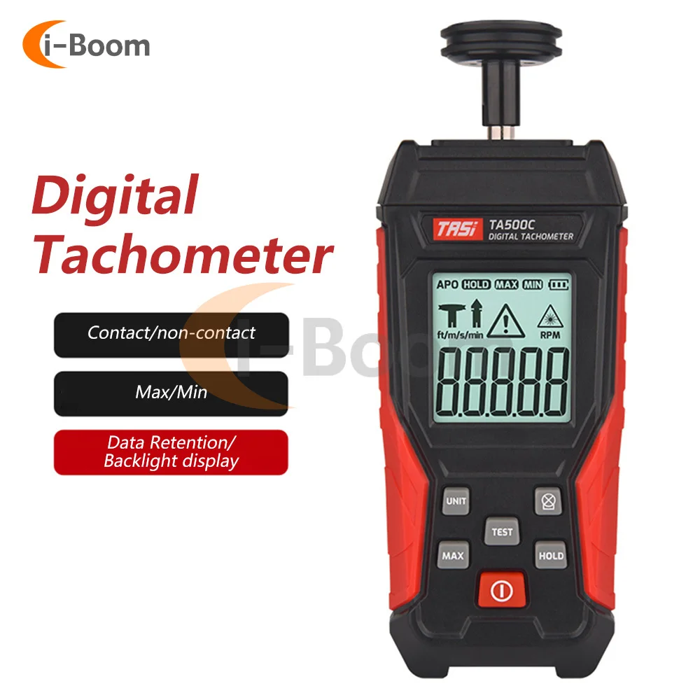 TA500A TA500B TA500C Portable Tachometer Speed Meter 3-19999RPM LED Digital Display For Motor Conveyor Speed Measurement