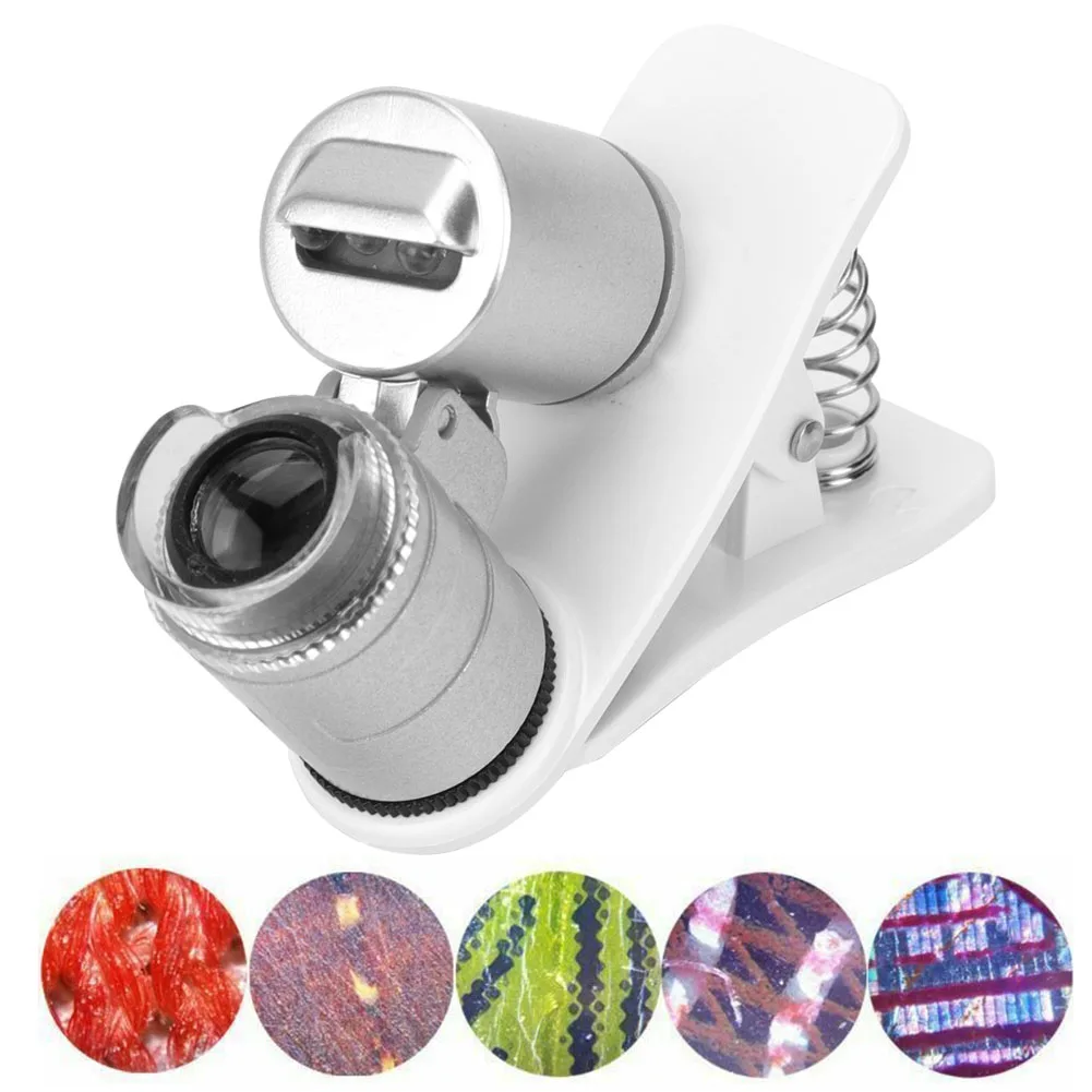 60X Mini Microscope Loupe Magnifying Glass LED Counterfeit Detector Magnifier Handheld Magnifier Magnifier LED Magnifier