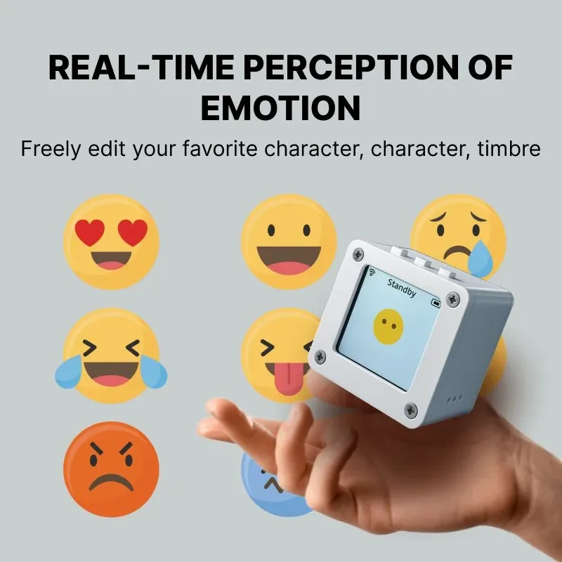 روبوت EMO XiaoZhi Mini AI |   Chatbot الصوتي الذكي، التفاعل العاطفي، رفيق الذكاء الاصطناعي الشخصي، متعدد اللغات، مع آذان القط