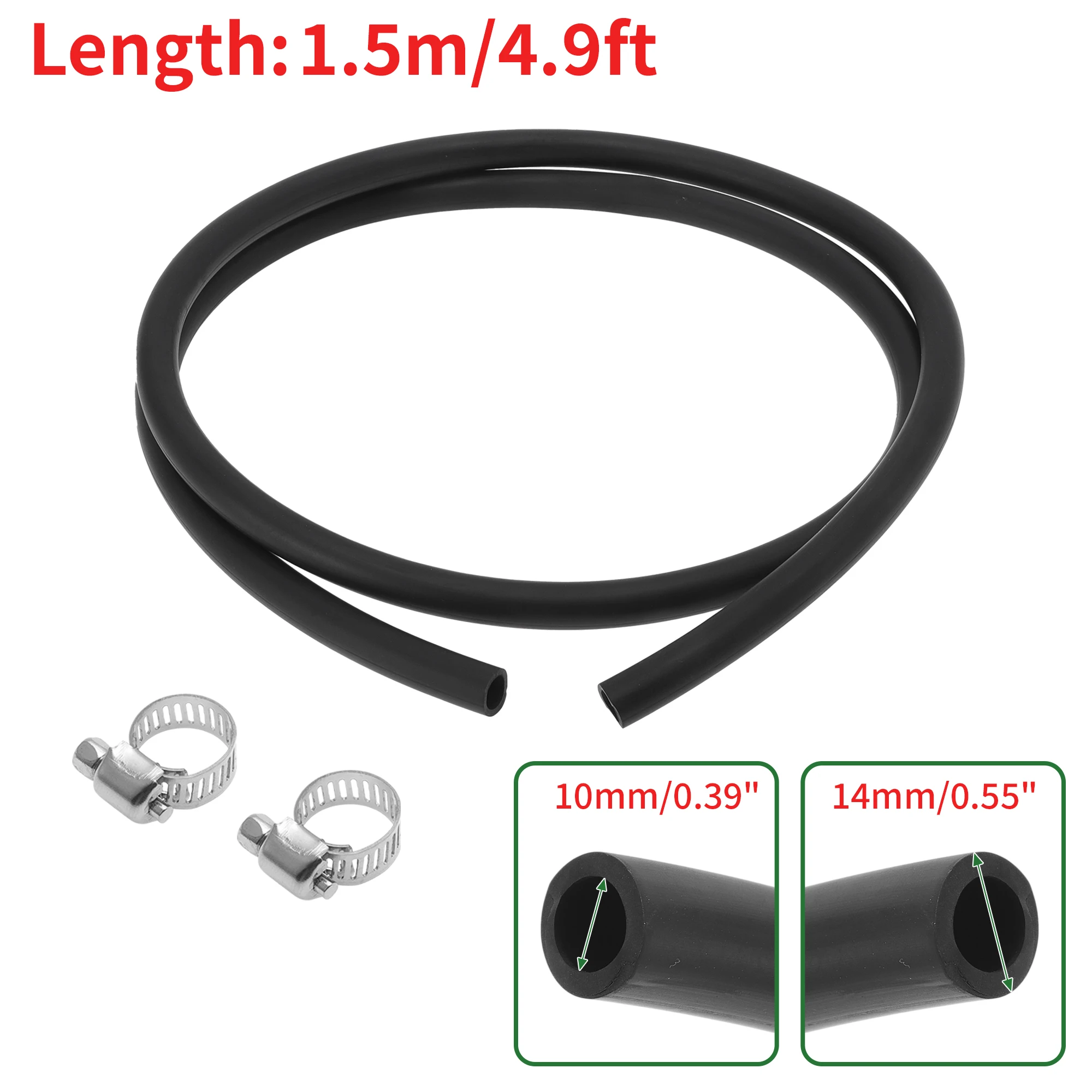 

UXCELL Шланги для смазочного масла 10 мм/0,39 дюйма 14 мм/0,55 дюйма 4,9 фута Шланг для воды Трубка