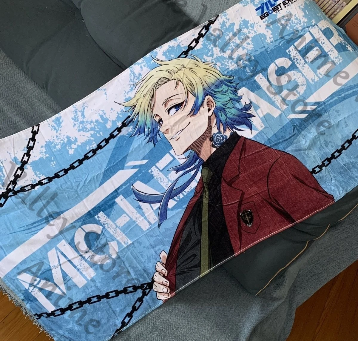 

Genuine Anime BLUE LOCK Egoist Exhibition Michael Kaiser Cosplay Supporting Bath Towel Cartoon Washrag Bathing Towels Xmas Gift