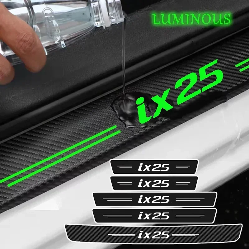 

Luminous Car Door Sill Decals for Hyundai ix25 Badge 2025 Protector Plate Rear Trunk Threshold Stickers Scuff Film Accessories