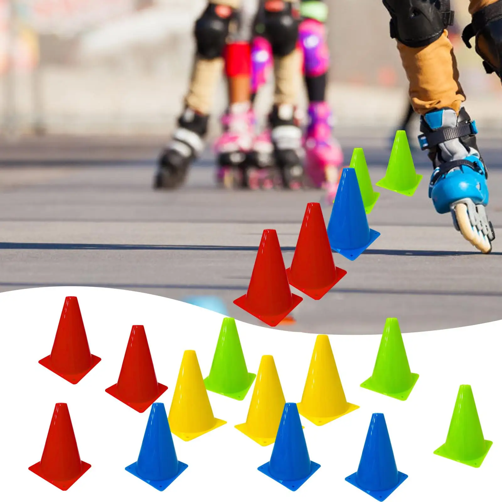 12Pcs Soccer Cones for Training Practical Traffic Cones for Festive Events Parking Lots Outdoor Activities Exercise Basketball