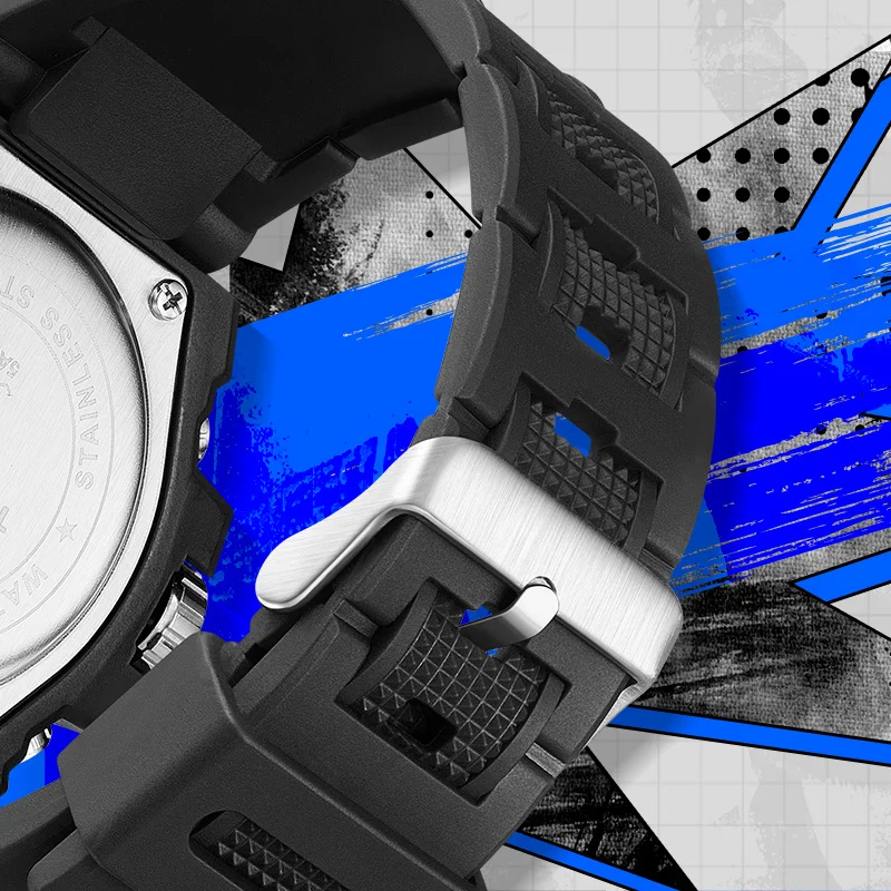 TIMEARTX 5100 الفاخرة مضيئة ساعة رقمية إنذار ABS المواد حالة الرجال الموضة في الهواء الطلق إضاءة مقاومة للماء ساعة رياضية إلكترونية