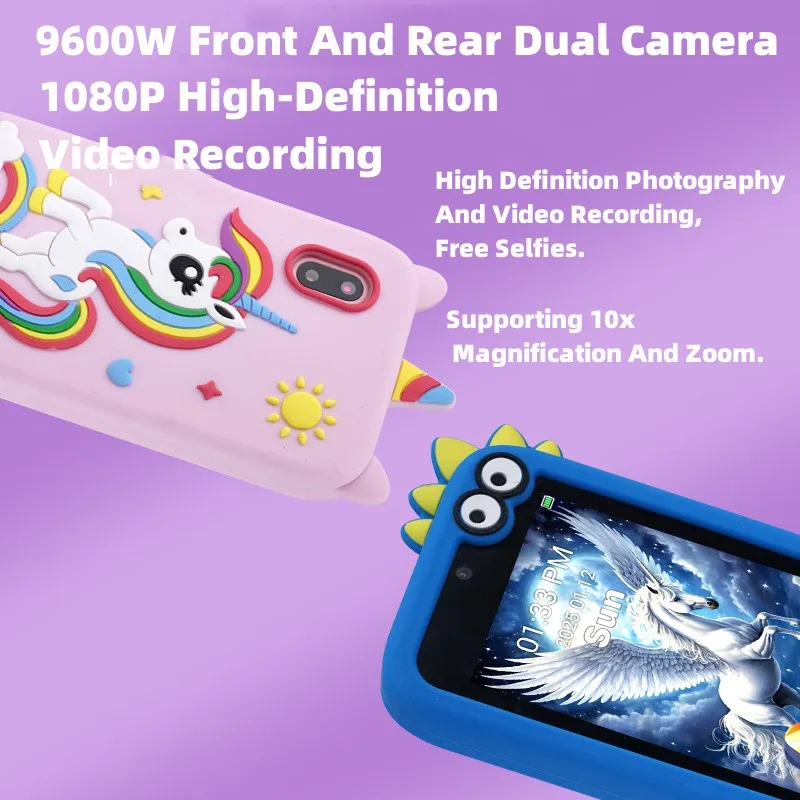 Kids Smartphone 4.0'' Touch Screen 1G+8G Leaning Puzzle Game For Children Dual Cameras Children Birthday Gift Phone Toy 1200Mah