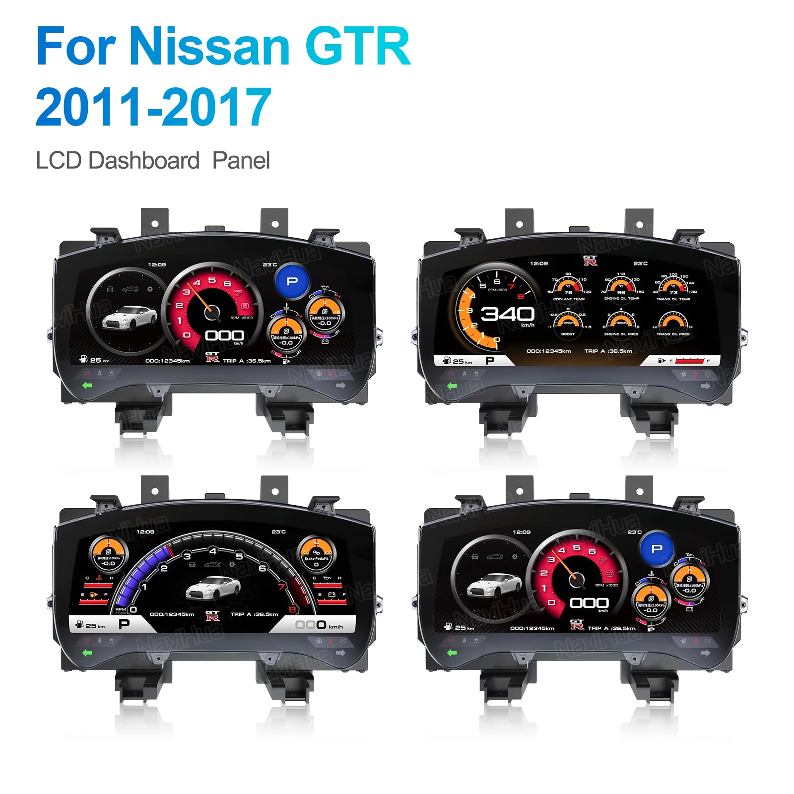 

New Upgrade For Nissan GTR 2011 2017 Car Digital Cluster Instrument Automotive LCD Dashboard Speedometer Virtual Cockpit Monitor