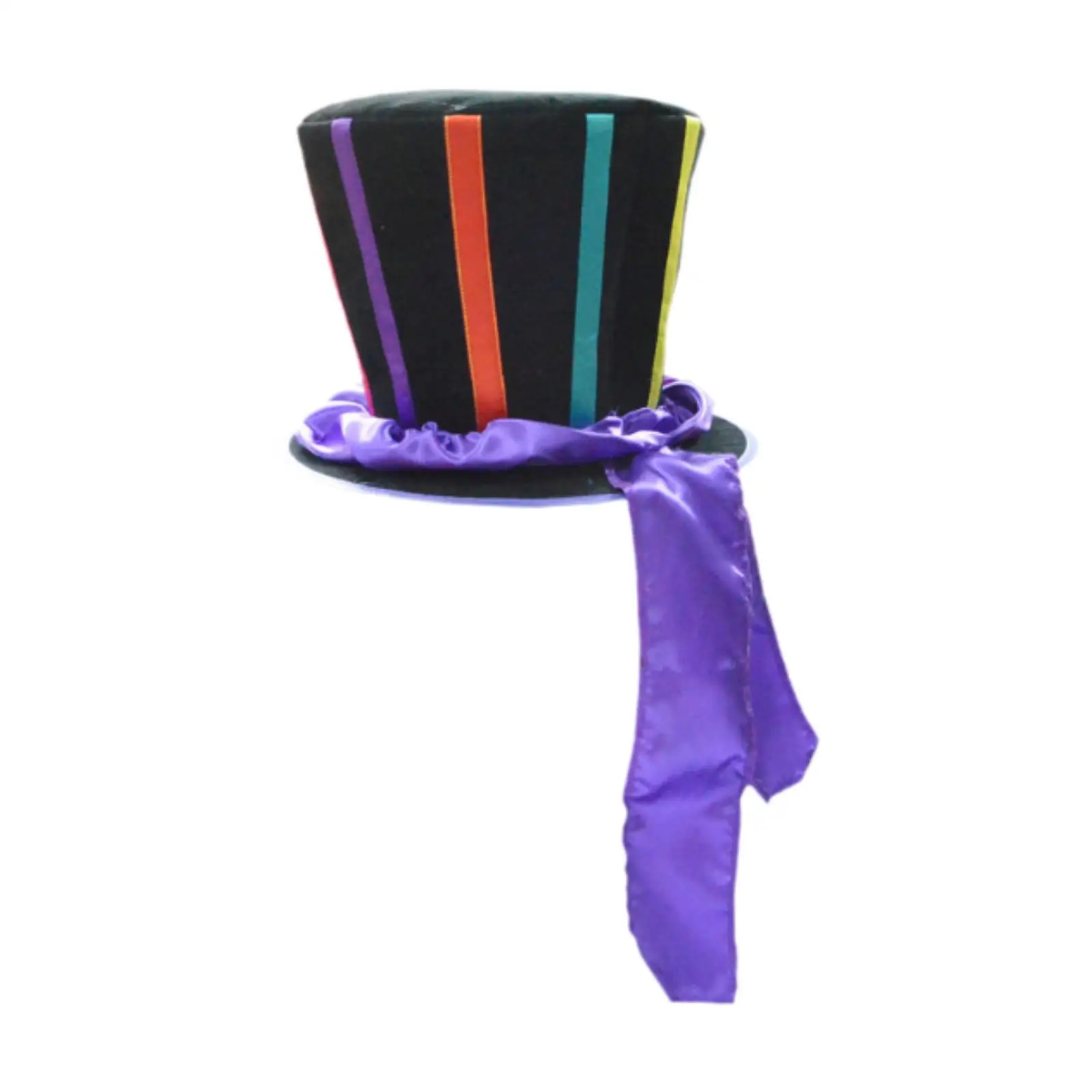 Steampunk Top Hat Funky with Colorful Ribbons Fancy Dress Headgear Costume Accessory for Cosplay Party Masquerade for Men Women