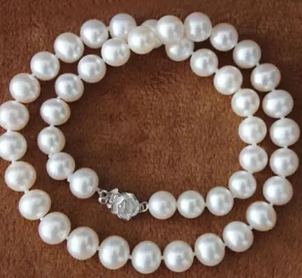 

gorgeous round 10-11mm south sea natural pearl necklace 18"925s