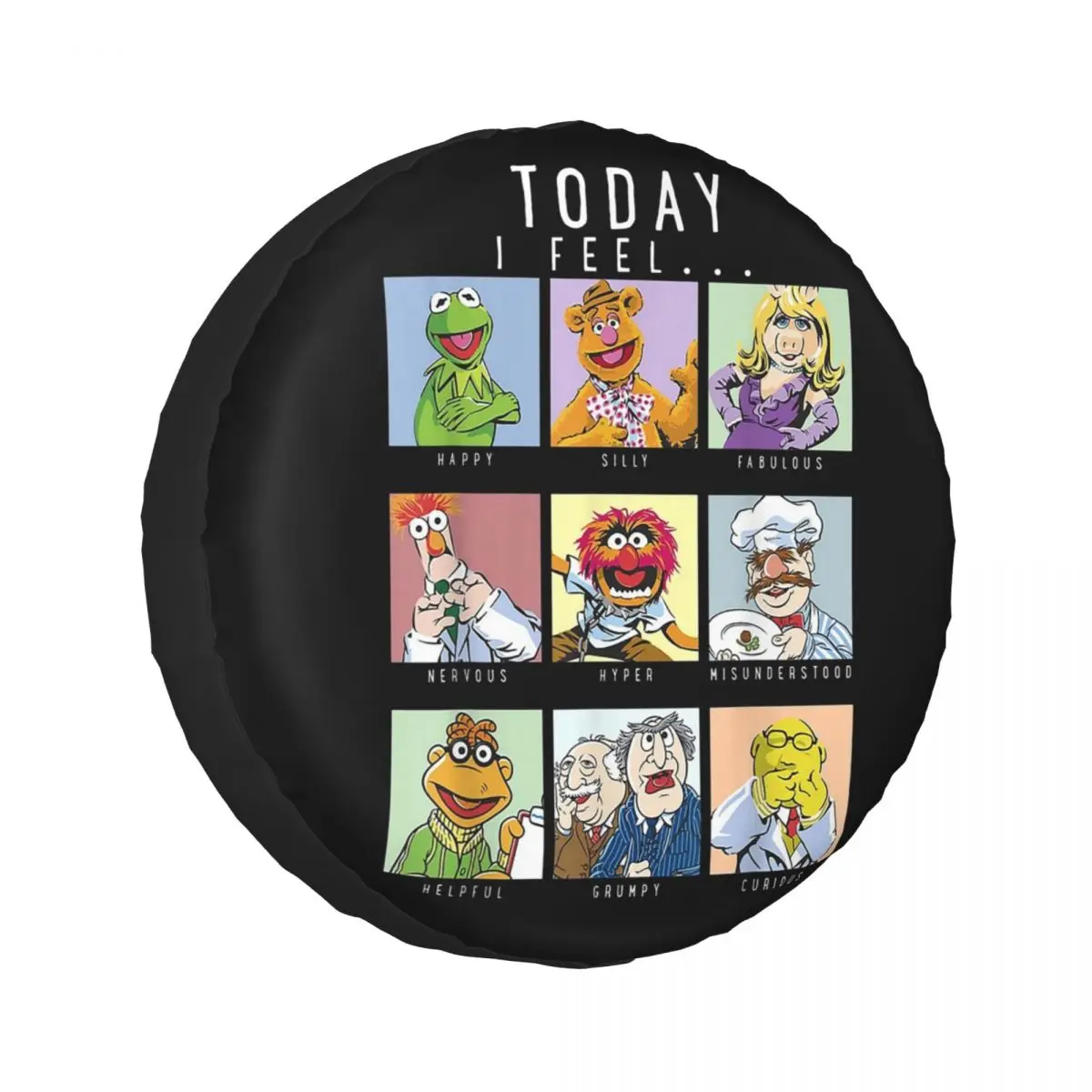 

The Muppets Today I Fell Box Up Spare Tire Cover for Jeep SUV RV 4WD Pajero 4x4 Wheel Protector Covers 14" 15" 16" 17" Inch