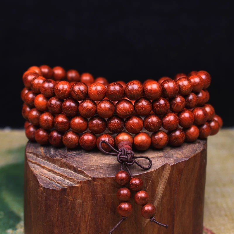 

Красный палисандр, мелколистный красный сандал, браслет из буддийских бусин из красного дерева, мадагаскарское дерево «железная фасоль», палисандр «кошачий глаз»