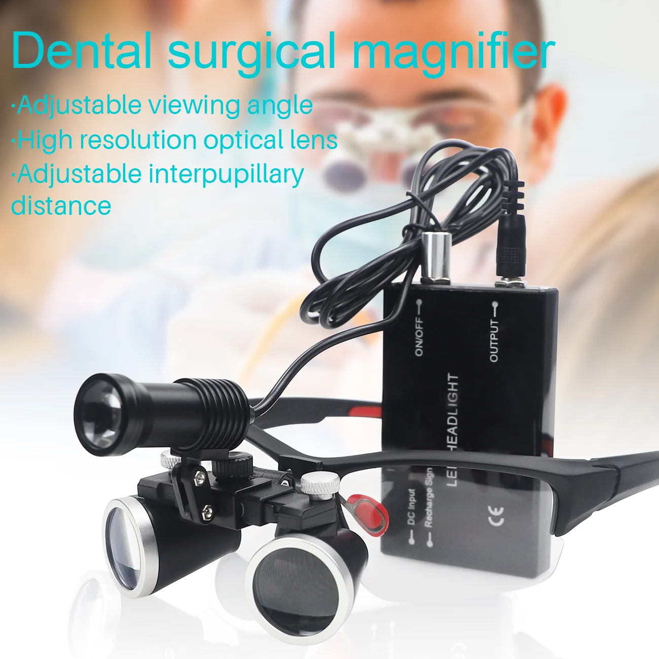 2.5/3.5x 5W LED Dental Loupes Magnifier Dental Lab Medical Loupes Magnification Binocular Headlight Headlamp With Metal Box