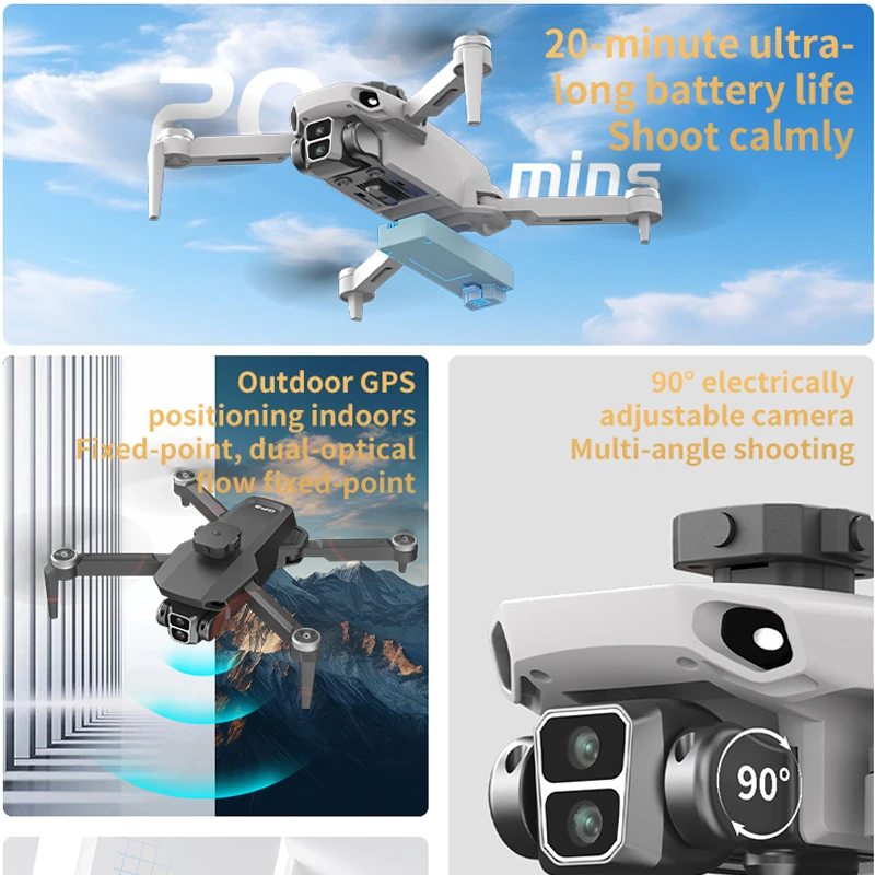 LYZRC L106-1 PRO GPS Drone 8K HD Dual Camera Infrared Obstacle Avoidance Brushless Remote Control With Screen RC Quadcopter Toys
