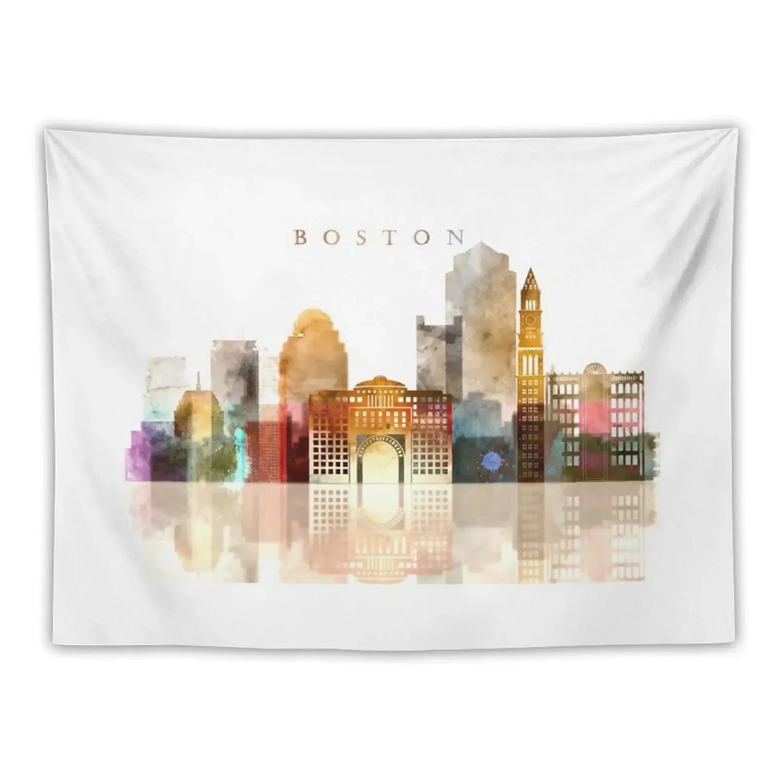

City of Boston - watercolor Tapestry Bathroom Decor Anime Decor Decorative Wall Room Decore Aesthetic Tapestry