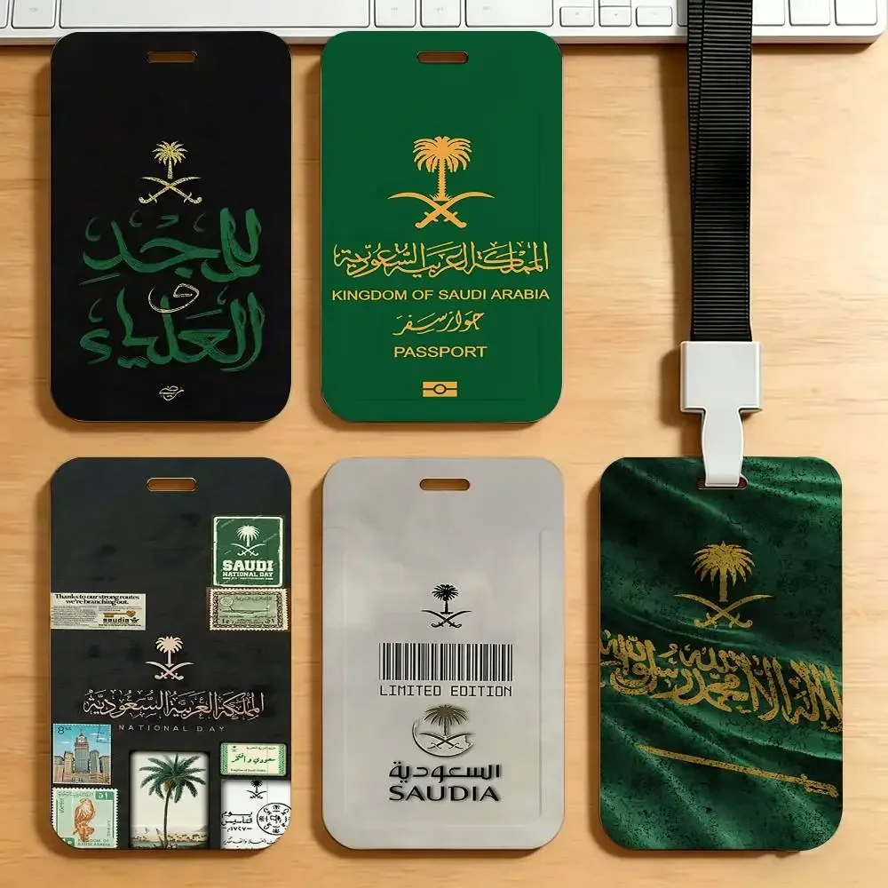 Kingdom Of Saudi Arabia Flag Passport Lanyard Style Holder Access Card Sleeve Keychain Work Badge Clip Neck Lanyard For Office