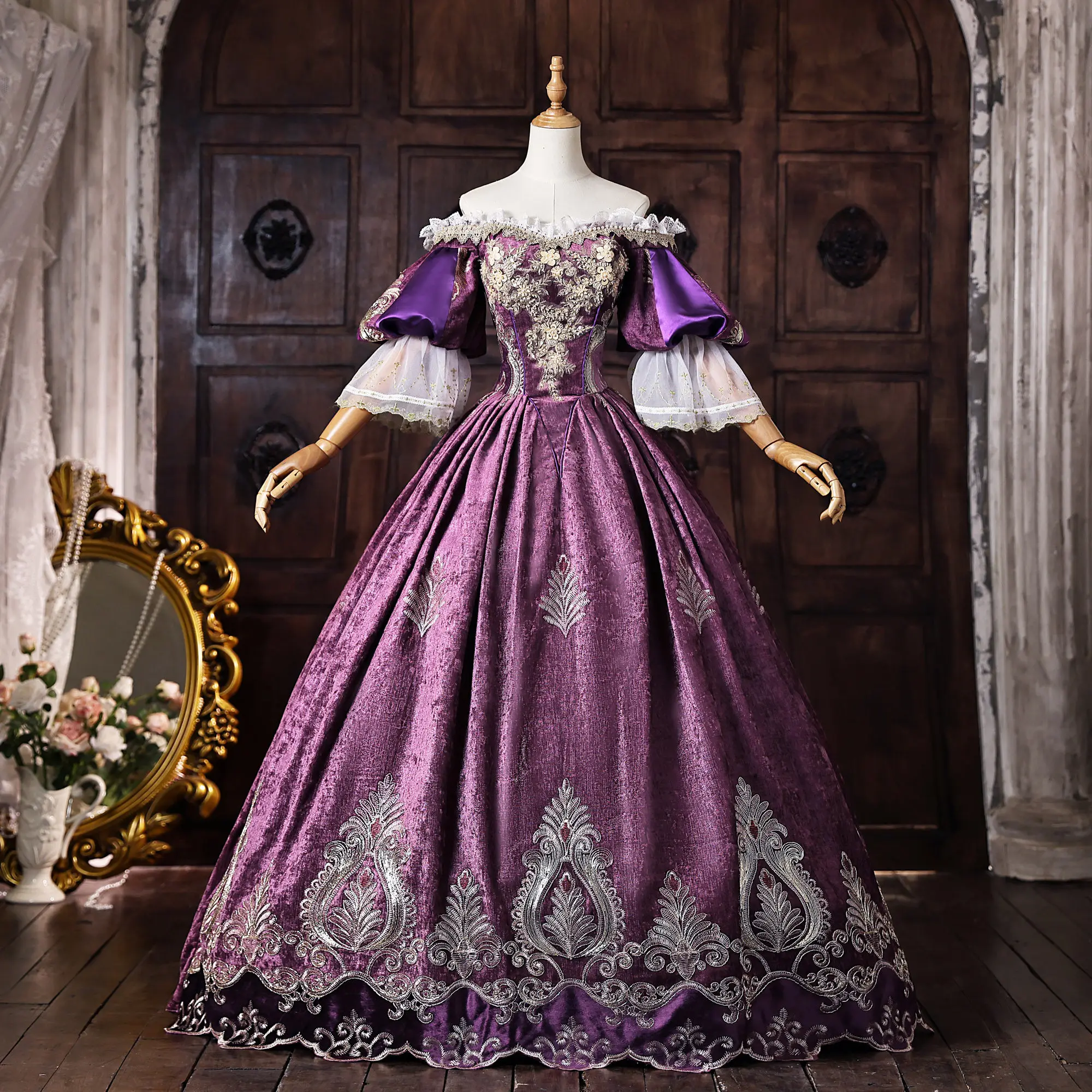 KEMAO 18. Jahrhundert Rokoko Barock Marie-Antoinette Ballkleid Abschlussball Renaissance Historische Zeit Mittelalterliche Viktorianische Kleider