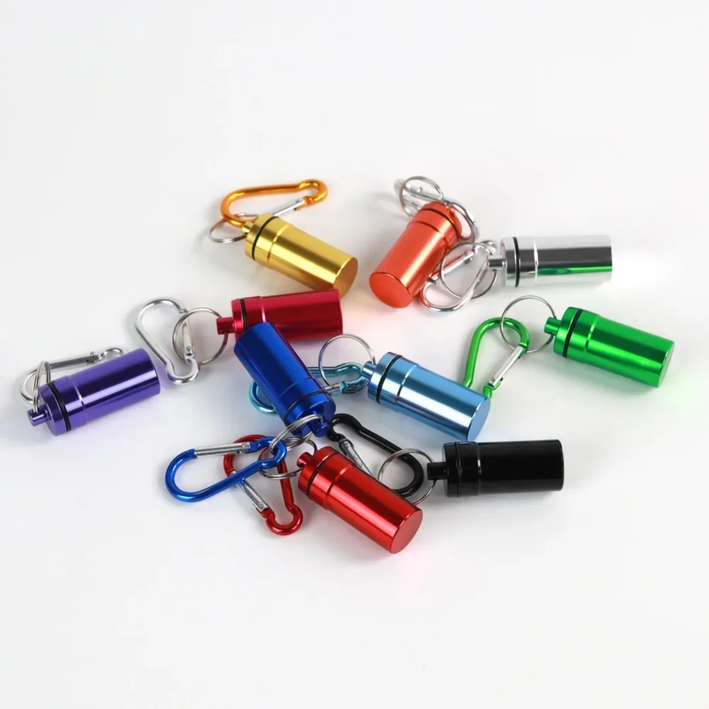 New Mini Portable Pill Case Box Holder Keychain Waterproof Aluminum Container Tablet Storage for Purse Outdoor Camping Travel