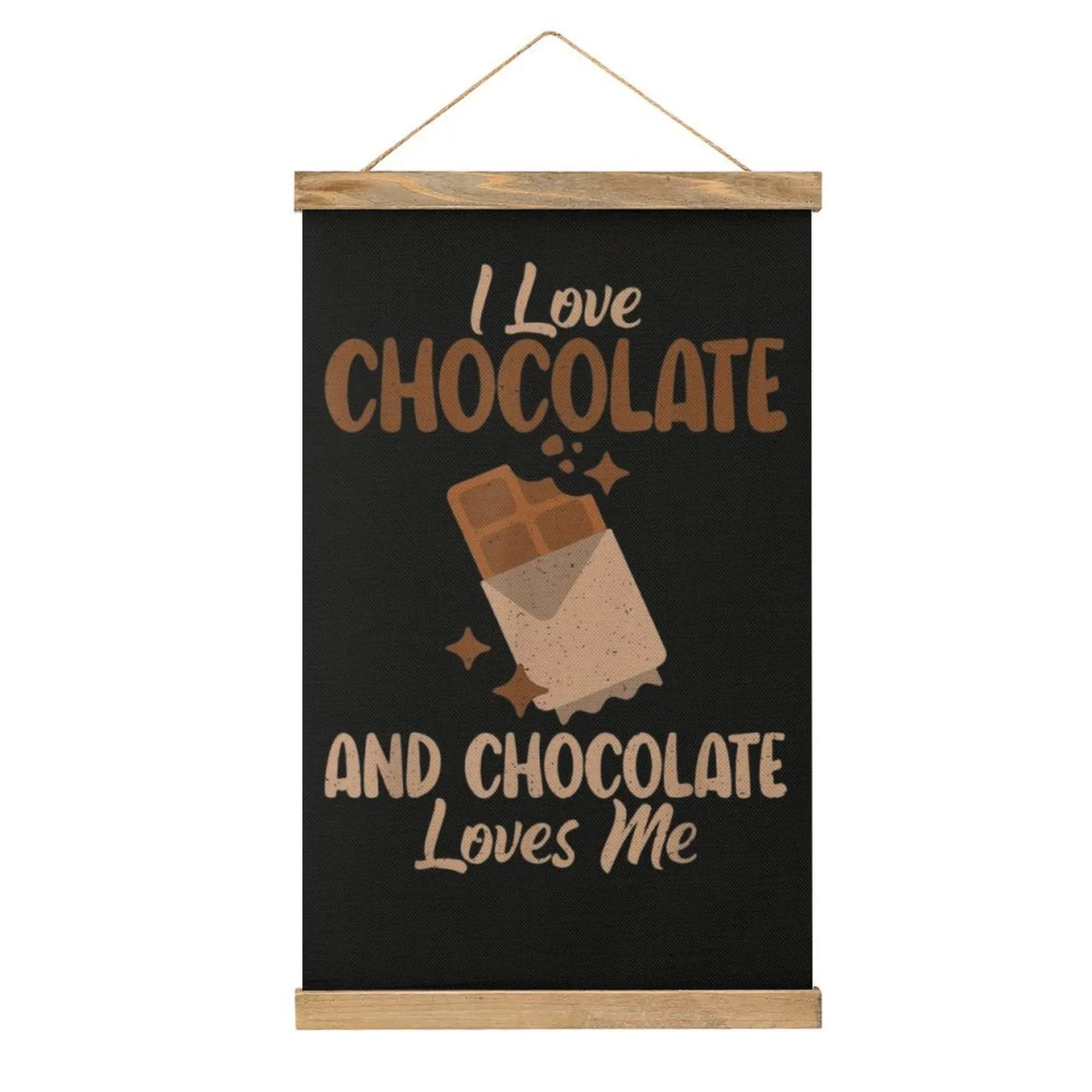 Divertido amor Chocolate amante deleite lino colgante pintura imagen colgante Humor Oficina Pintura de imágenes colgantes blancas