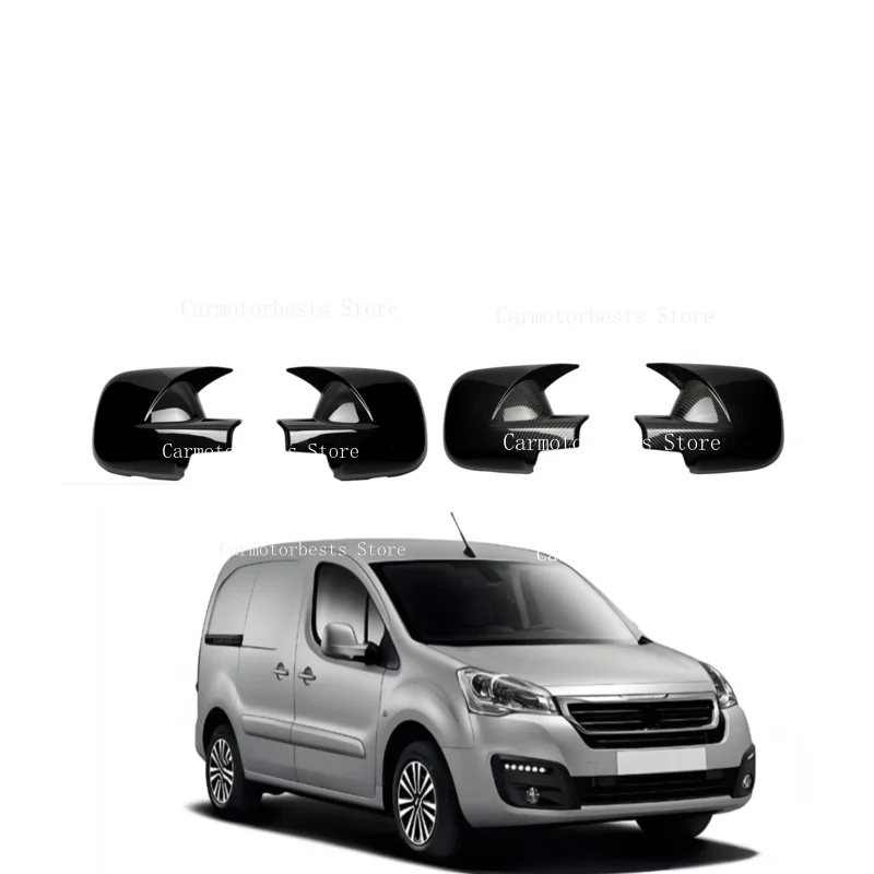 Car  Rearview Side Mirror Cover   Wing Cap  Fit For  Peugeot Partner 2008 2009 2010 2011 2012Rear View Case Trim Carbon Fiber