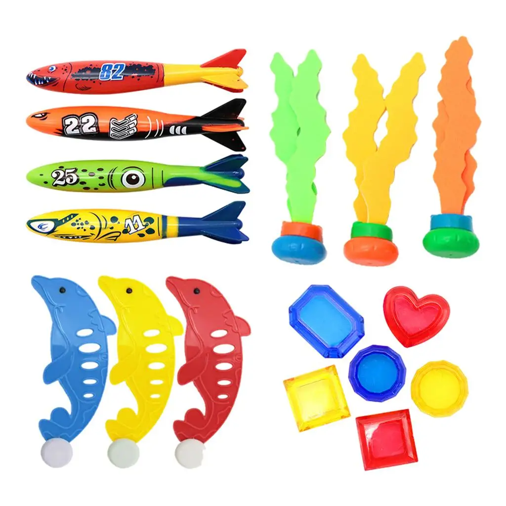 Diving Toy for Party Game Gifts Dive Grass Pool Fish Diving Gems Sinking Toys Set Grab Toy
